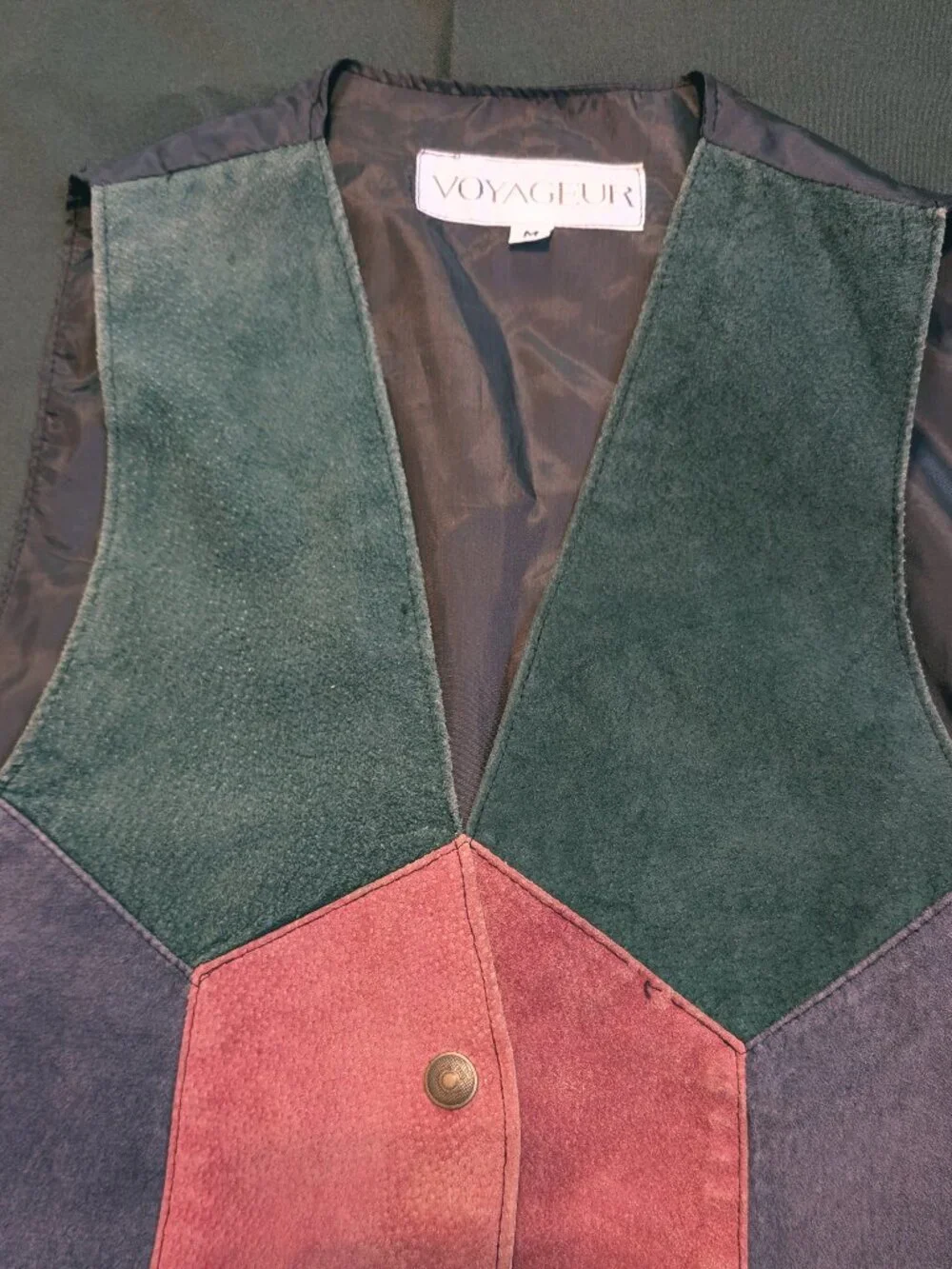 VTG 90s Colorblock Leather Western Vest